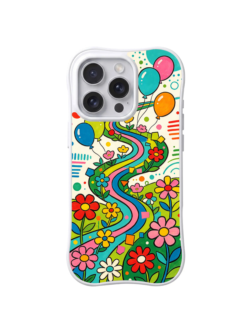 Retro Rainbow Balloon Garden iPhone 13 Pro Max Case