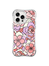 Lavender Rose Waltz: Overlapping coral, pink and lavender flowers fill the entire case.