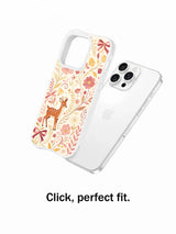 Ribbon Blossom Deer: Telefonun yanında ayrı gösterilen desenli kılıf.