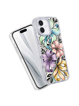 Flowing petal iPhone 17 case front and back view