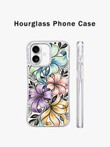 Ribbon floral iPhone 17 case magnetic charging view