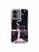 Ribbon Constellation iPhone 17 Case – Plum Curtain Celestial Seam artwork