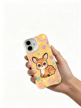 Ribbon Fawn coquette phone case hand view