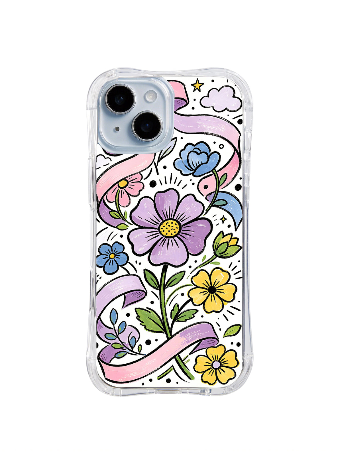 Ribbon Garden floral art iPhone 14 case front