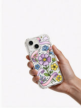 Ribbon Garden iPhone 14 case held in hand