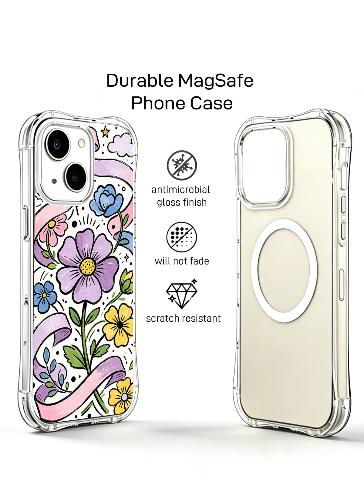 Ribbon Garden iPhone 14 case MagSafe view