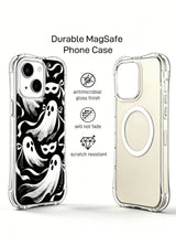 Vesper Wraith ribbon ghost iPhone 15 Plus case shown from front and back
