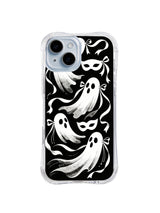 Flowing Bow Phantoms coquette gothic artwork on iPhone 15 Plus case
