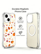 Ribbon Goose Harvest Charm: Illustrated case beside a plain rear phone view.