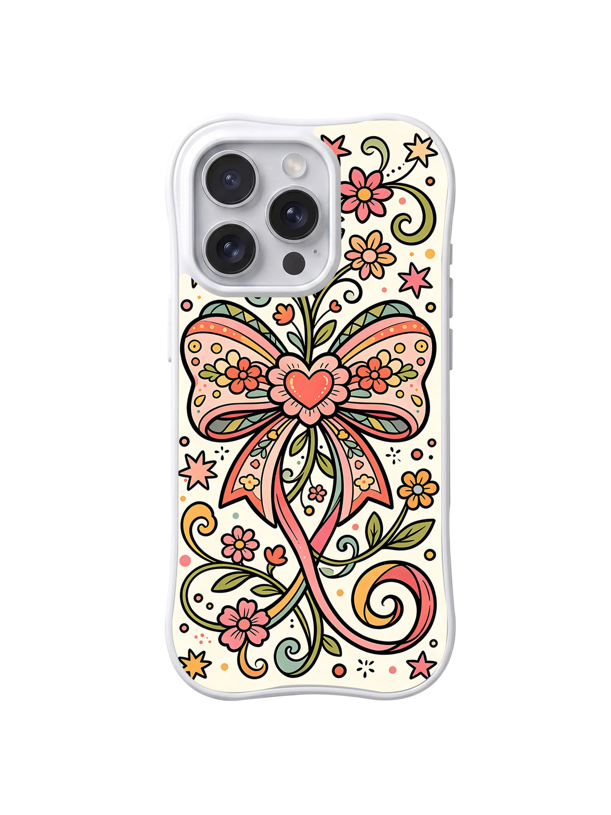 Ribbon Heart Garden iPhone 14 Pro case front view