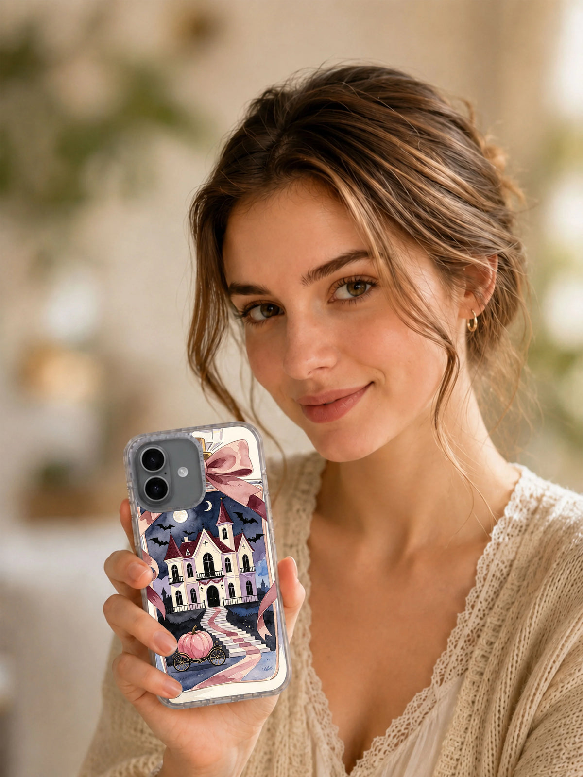 Ribbon Manor Under the Moon iPhone case lifestyle view