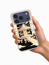 Ribbon Moon Carousel iPhone 17 Pro Max case shown in a hand