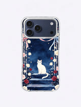 The Ribbon Moon Garden iPhone case, Floral Moon Wish artwork