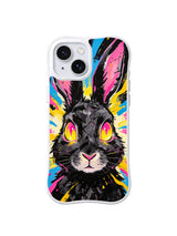 Electric Wonder Hare colorful rabbit portrait pattern for iPhone 15 Plus case