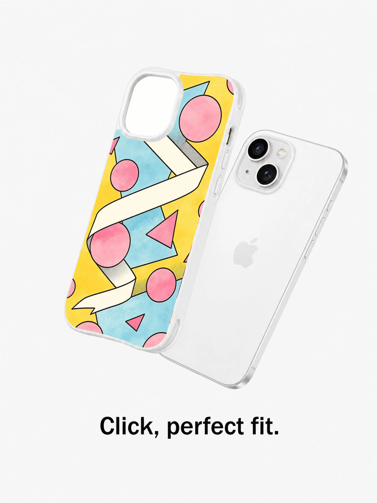 Ribbon Pop Geometry iPhone 15 case fit detail