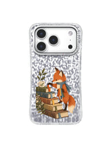 Olive Leaf Books artwork for Ribbon Returns iPhone 17 Pro Case with a fox, stacked books, cup, and foliage