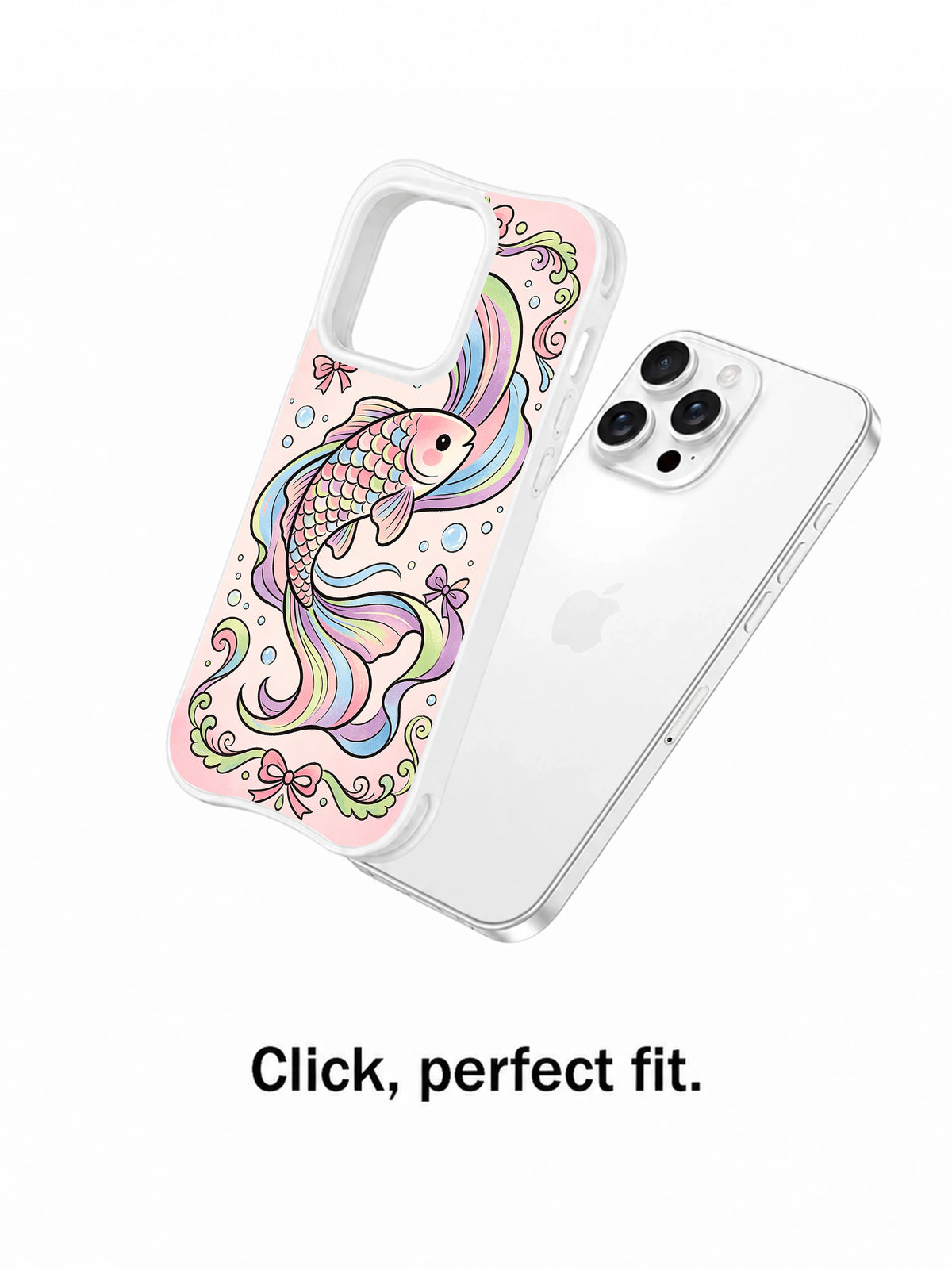 Pastel coastal fish phone case side view
