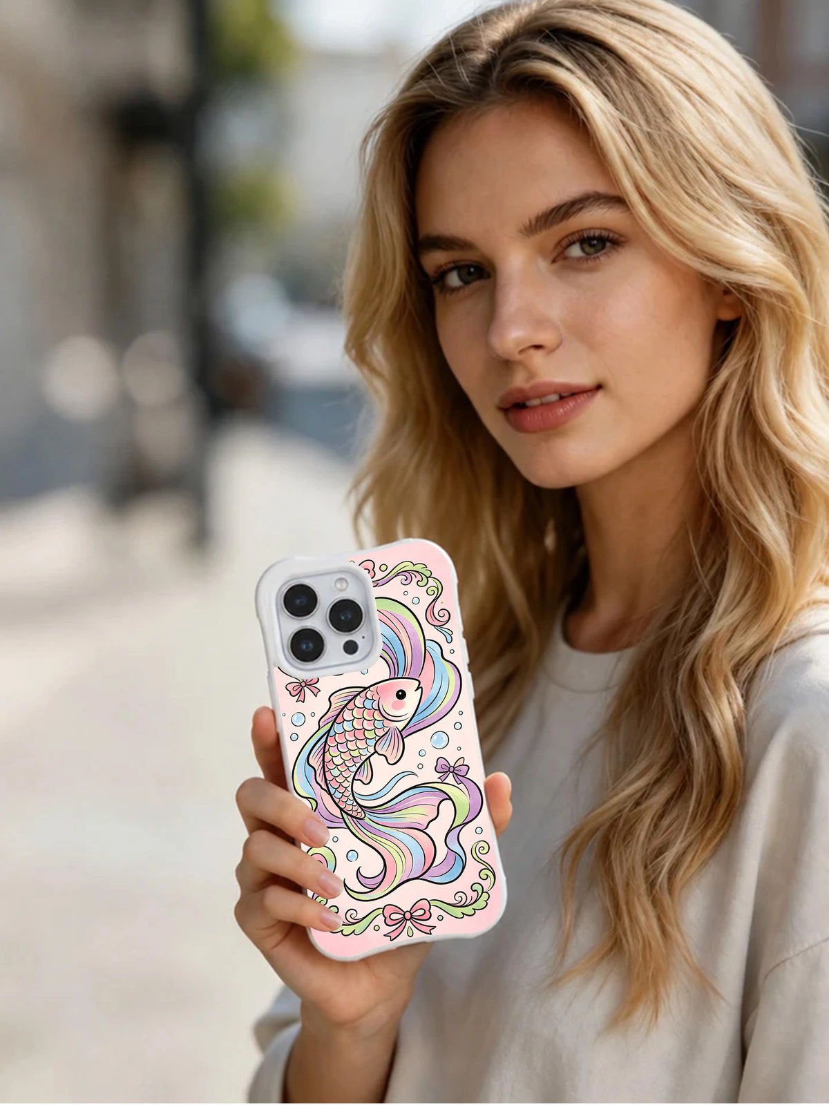 Lumi Maren ribbon fish illustration phone case