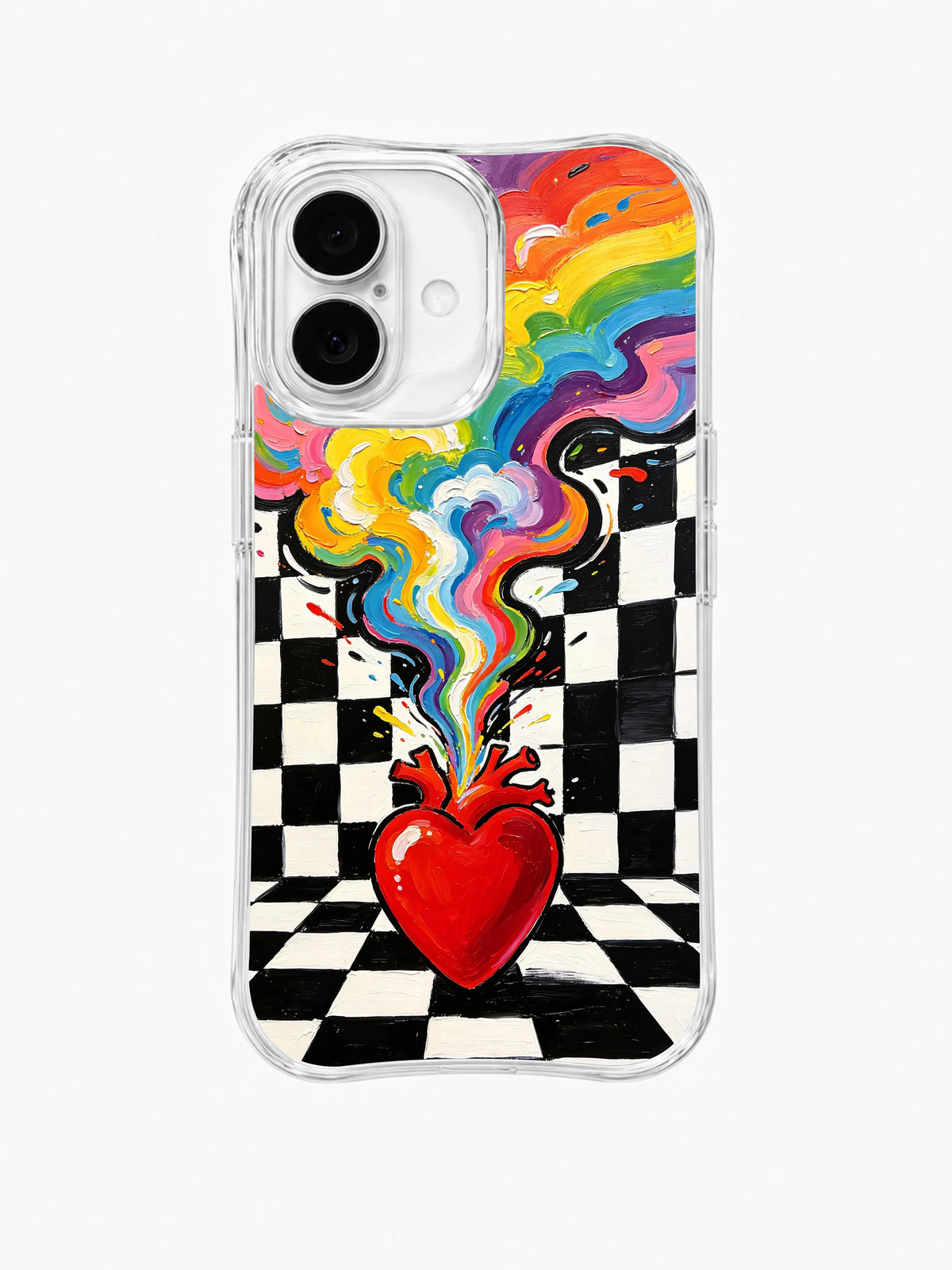 Rising Love Signal pattern iPhone 16 Plus case