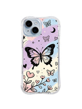 Butterfly Blossom Garden: A large pastel butterfly floats above curling flower stems with smaller butterflies and hearts.