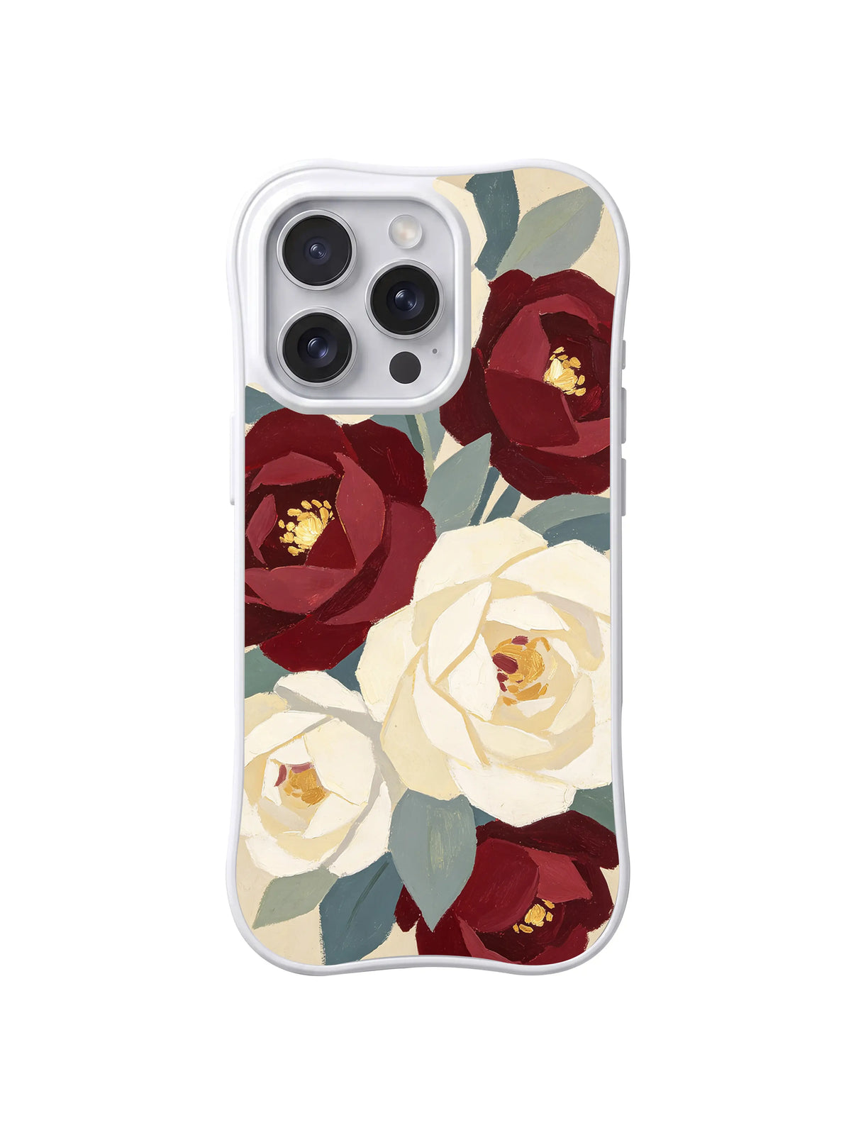 Romantic Rose Collage pattern on iPhone 15 Pro case