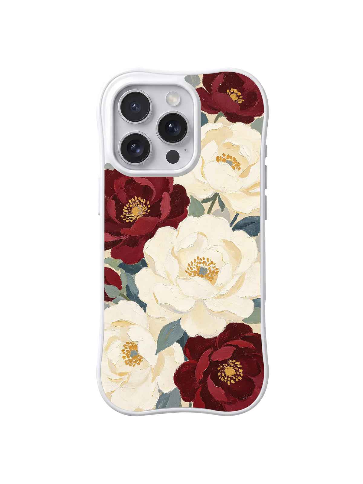 Wine Rose Memory Fragment pattern on iPhone 15 Pro case
