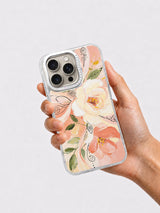 Hand holding romantic floral iPhone 16 Pro case