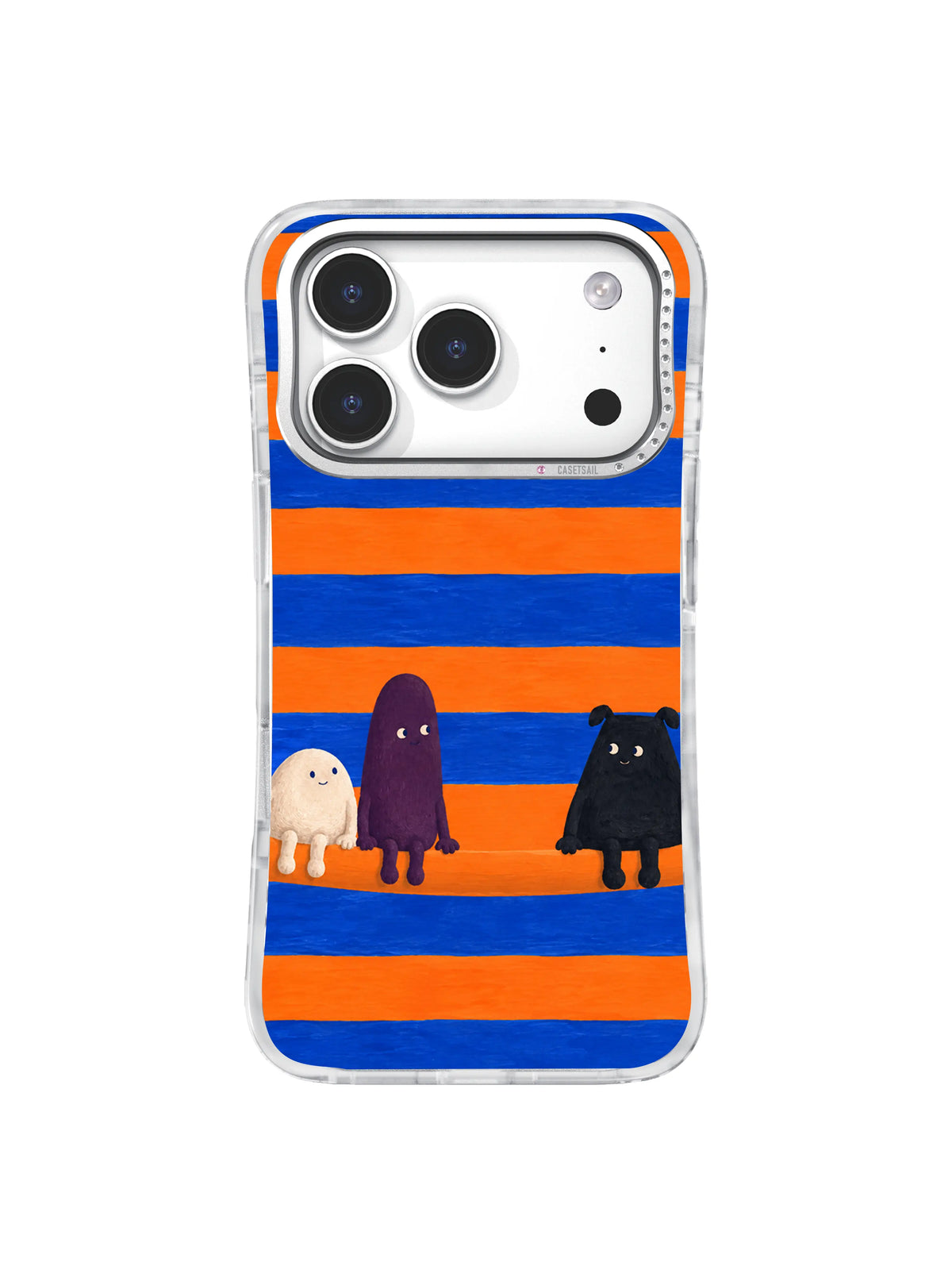 Three Friends artwork on an iPhone 17 Pro case