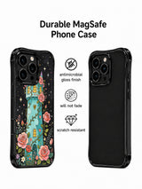 Rose Moon Tower: Decorated and plain black case views beside promotional icons.