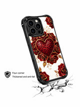 Rose Rebel Hearts floral leopard iPhone 16 Pro case view 4