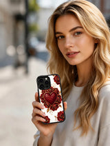 Rose Rebel Hearts floral leopard iPhone 16 Pro case view 6