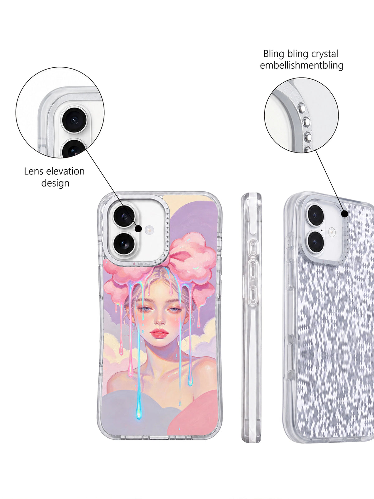 Rose Static pink portrait iPhone 17 case product view 5