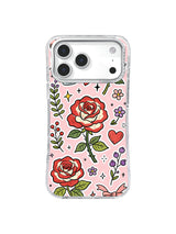 Rose Sticker Charm Lab pattern for iPhone 17 Pro Max case