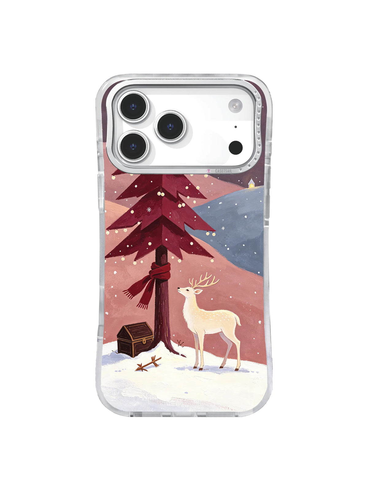 Red scarf peace tree and ivory deer iPhone 17 Pro case pattern five