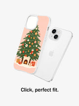 Rosy Hearth Holiday iPhone 14 Plus case fit view