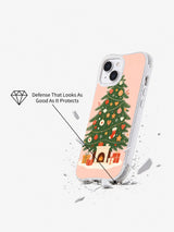 Rosy Hearth Holiday Christmas tree iPhone case display