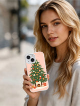 Rosy Hearth Holiday Merry Vellum iPhone case lifestyle view