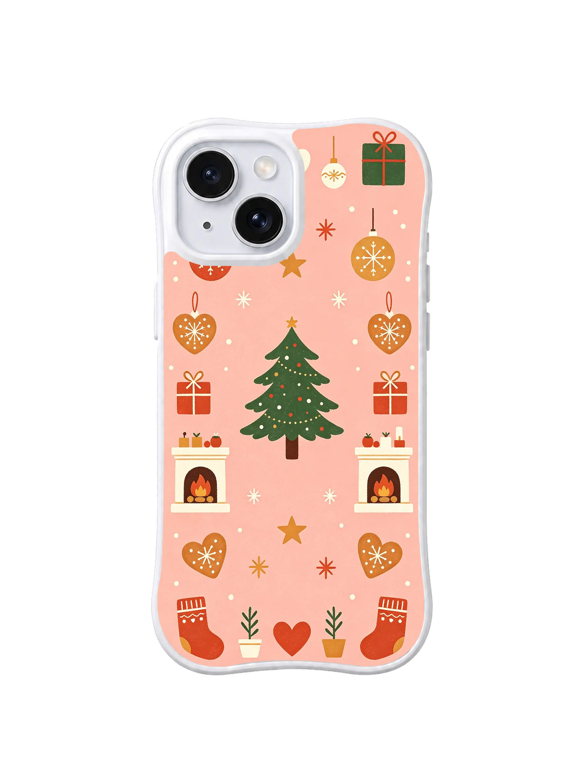 Rosy Hearth Holiday fireplace symbol iPhone 14 Plus case by Merry Vellum