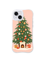 Hearthside Christmas Tree pink iPhone 14 Plus case by Merry Vellum