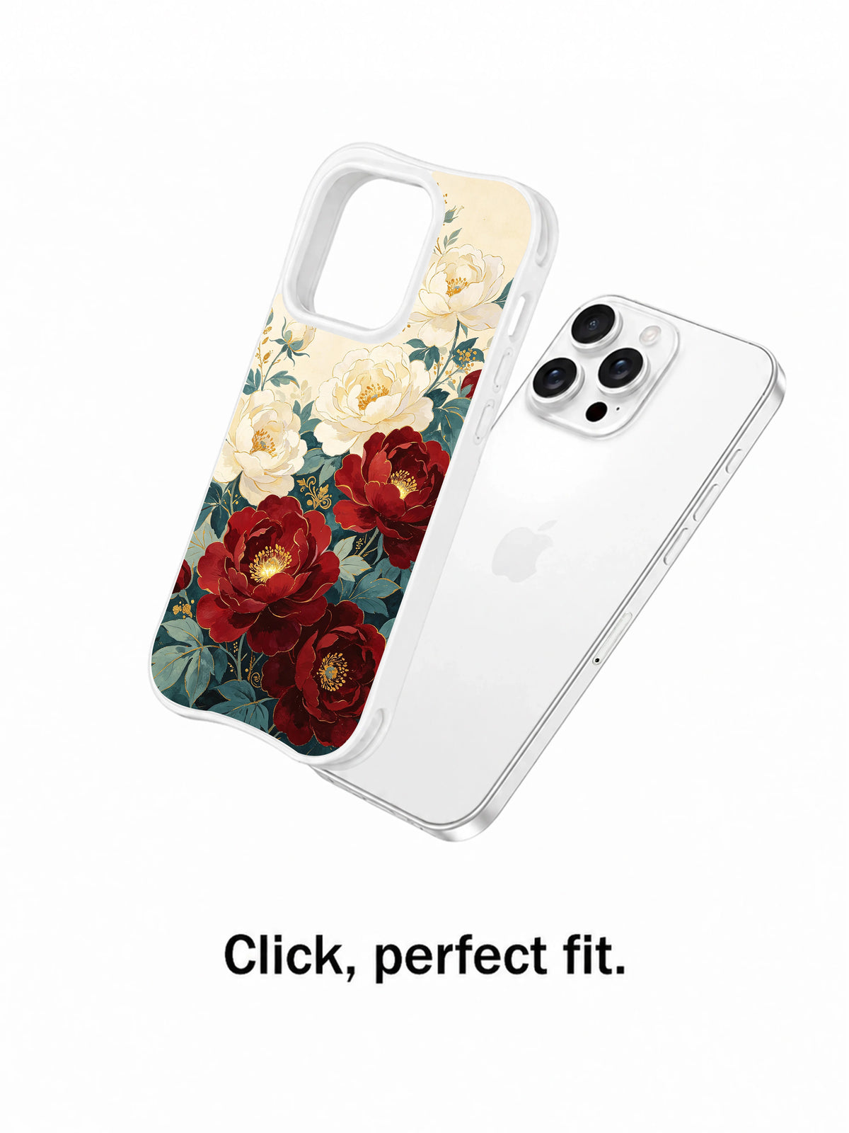 Royal Garden Fragments floral iPhone 15 Pro case separated fit display