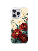Royal Garden Fragments red and ivory peony iPhone 15 Pro case front view