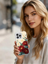 Royal Garden Fragments iPhone 15 Pro case lifestyle presentation