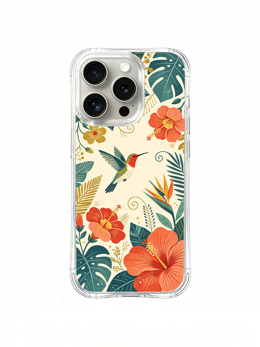 Product or handheld view of the Ruby Hummingbird Hibiscus case