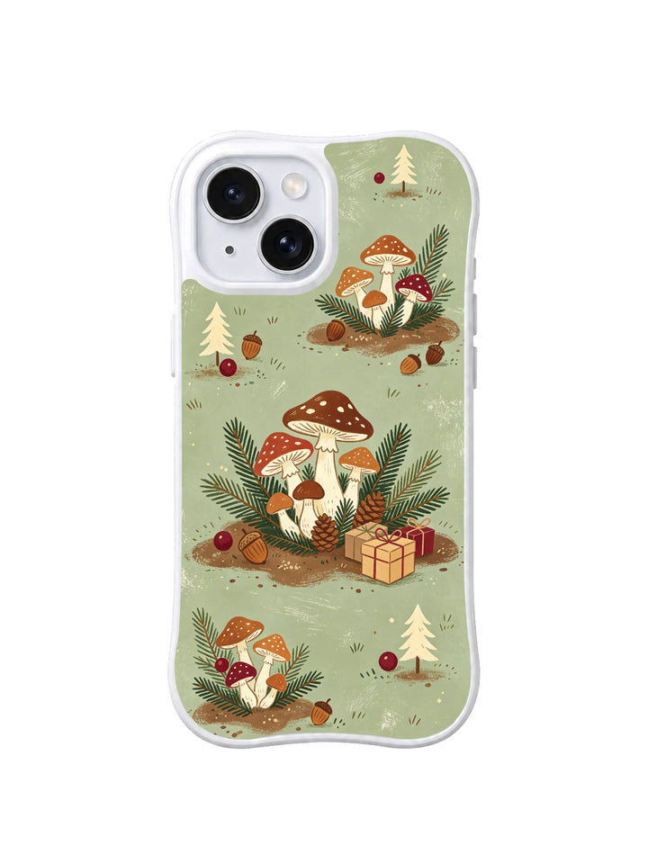 Sage Woodland Noel iPhone 15 Case – Cottagecore Mushroom Art
