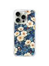 Midnight Coastal Wildflowers: Small ivory and blue flowers scatter across a dark leafy garden.