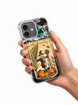The Scarecrow Watch iPhone 17 case held in hand