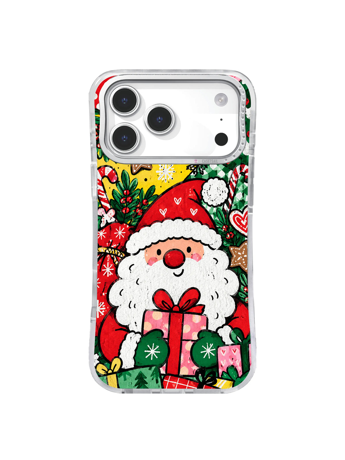 Holly Window Wishes festive art on iPhone 17 Pro Max case