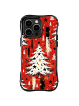 Scarlet Star Pine red black and ivory Christmas tree iPhone 14 Pro case by Elara Voss