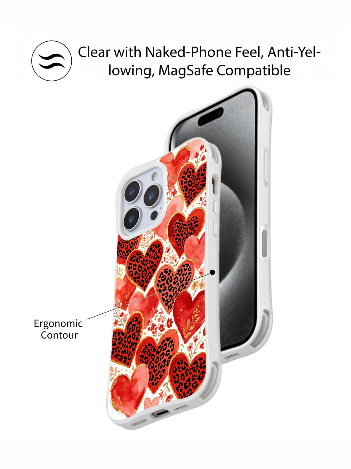 Scarlet Whisper Garden floral heart iPhone 16 Pro case view 5