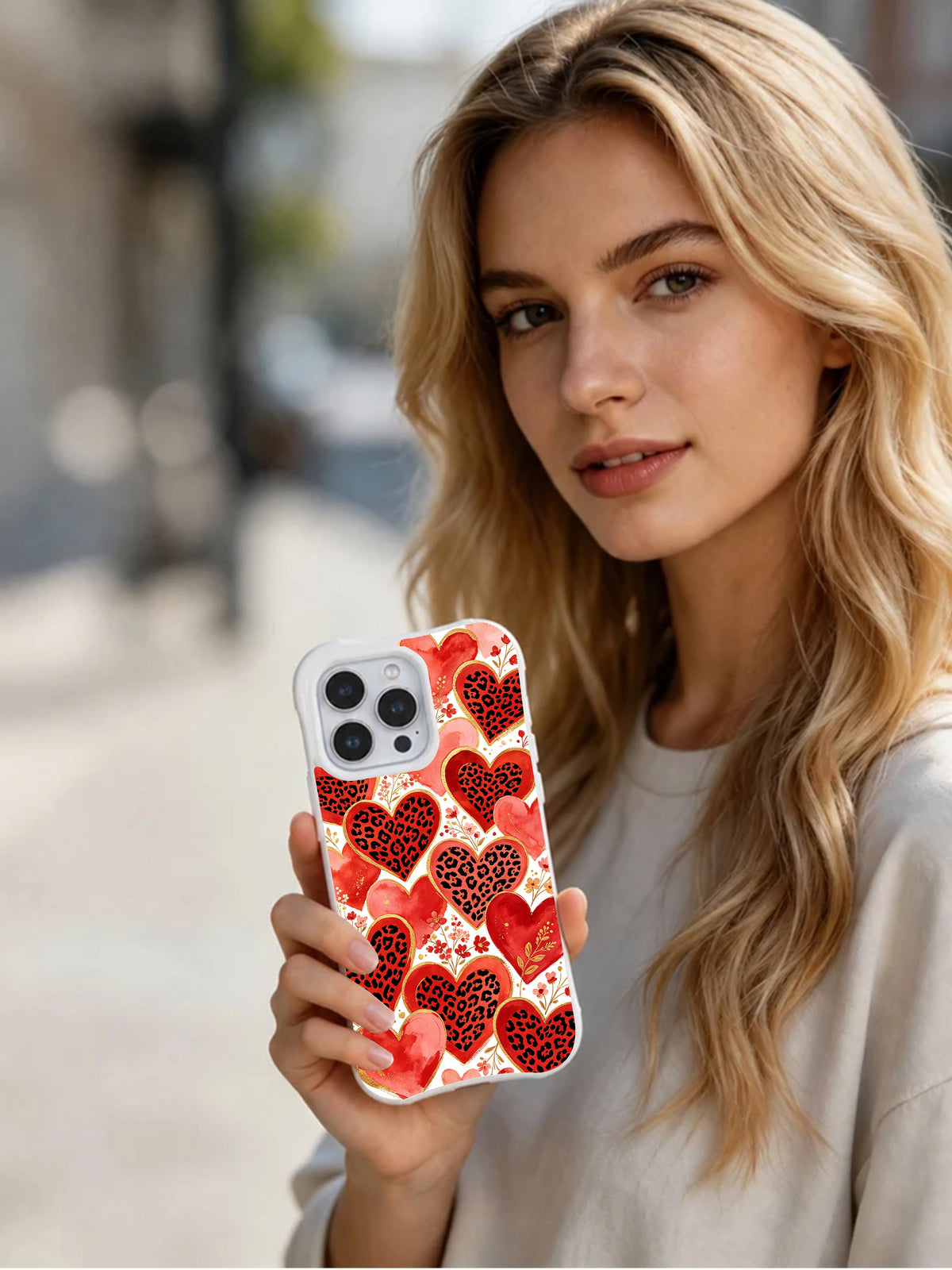Scarlet Whisper Garden floral heart iPhone 16 Pro case view 6